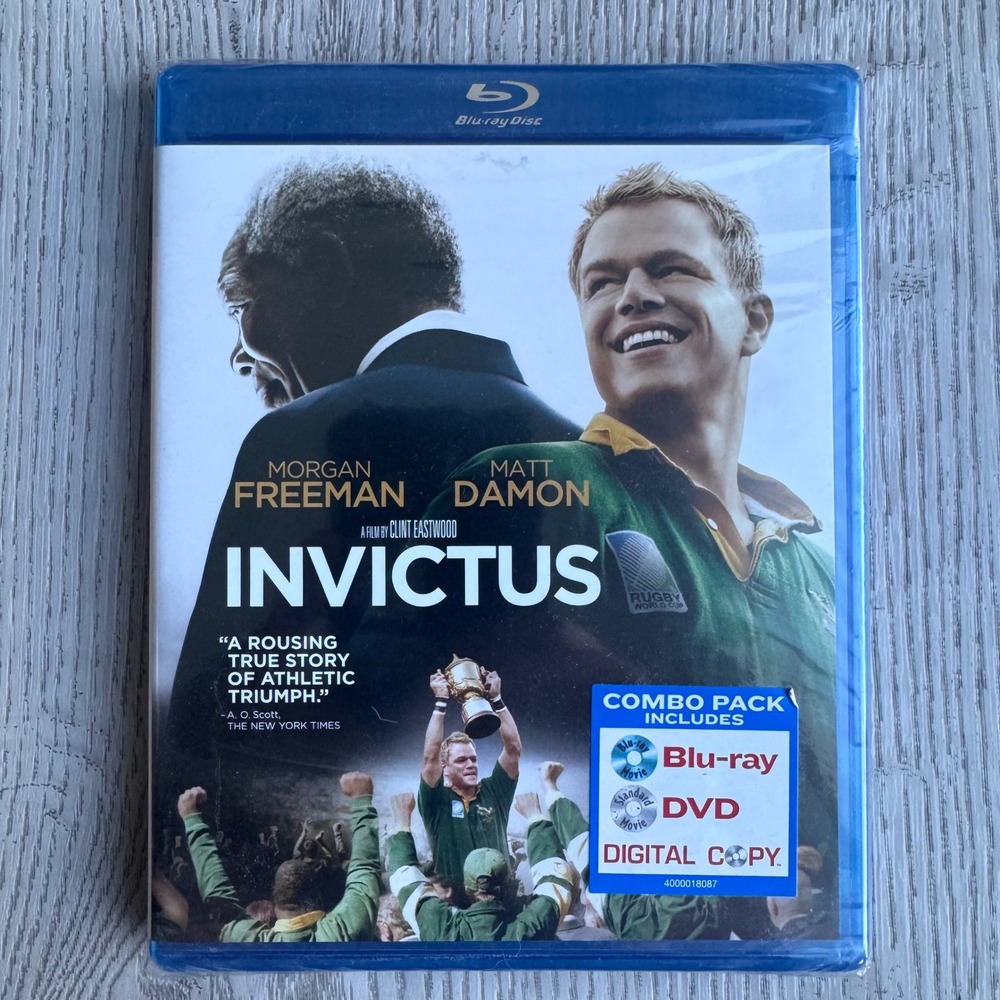 Invictus Blu-ray DVD Combo Pack Morgan Freeman Matt Damon Clint Eastwood New